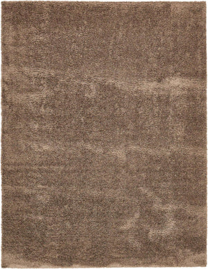 Brown 9' x 12' 2 Studio Solid Shag Rectangle Area Rug Thick Soft Touch Fluffy & Plush Shaggy Pile