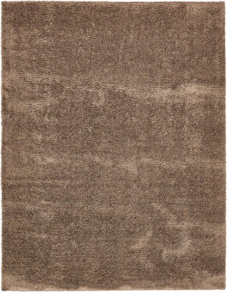 Brown 9' x 12' 2 Studio Solid Shag Rectangle Area Rug Thick Soft Touch Fluffy & Plush Shaggy Pile