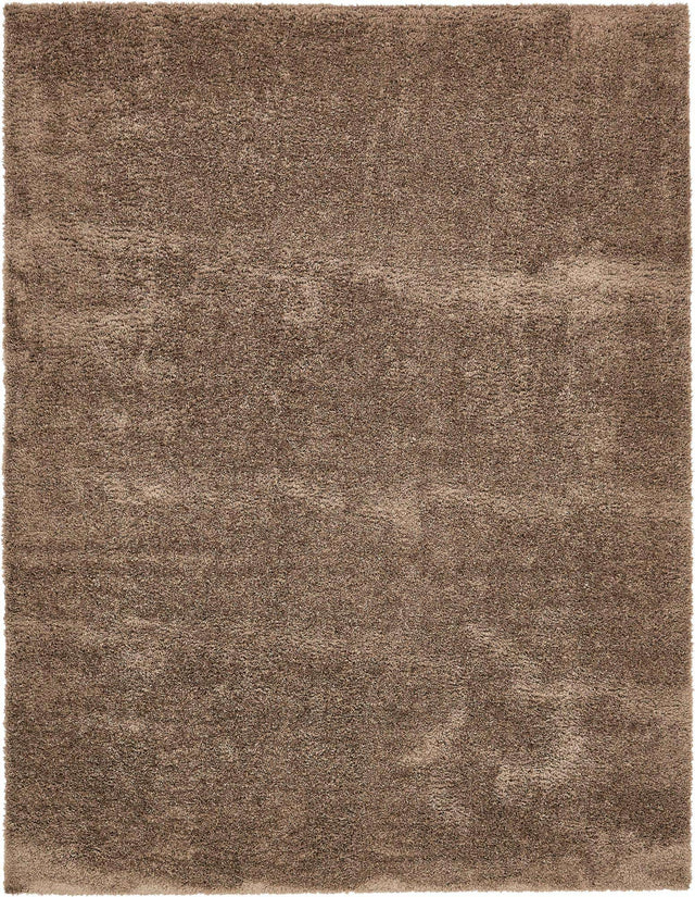 Brown 9' x 12' 2 Studio Solid Shag Rectangle Area Rug Thick Soft Touch Fluffy & Plush Shaggy Pile