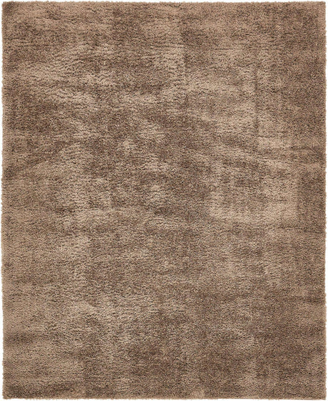 Brown 8' x 10' Studio Solid Shag Rectangle Area Rug Thick Soft Touch Fluffy & Plush Shaggy Pile