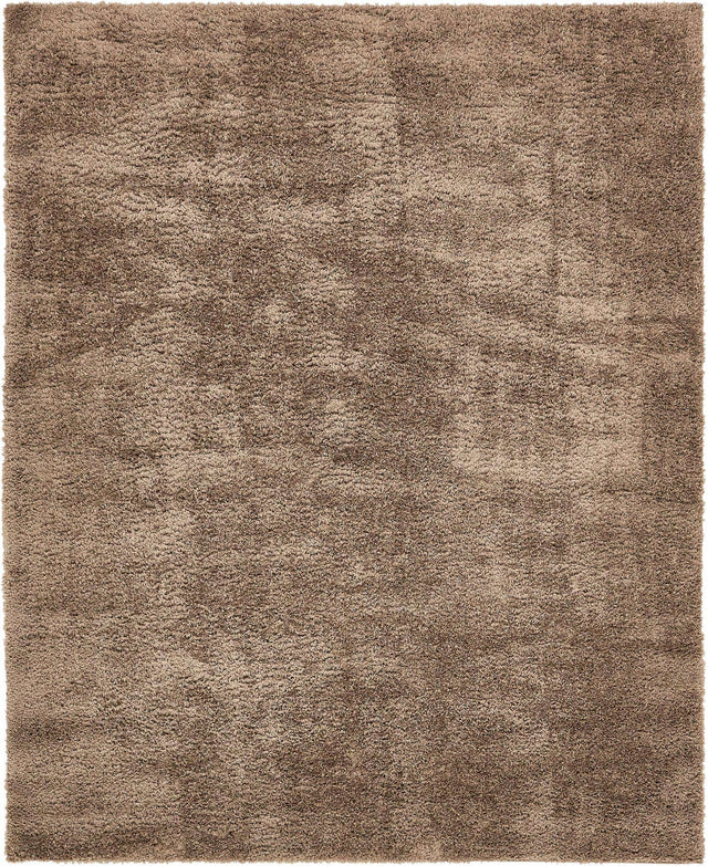 Brown 8' x 10' Studio Solid Shag Rectangle Rug