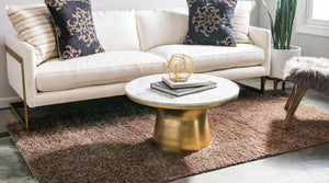 Brown 9' x 12' 2 Studio Solid Shag Rectangle Area Rug Thick Soft Touch Fluffy & Plush Shaggy Pile
