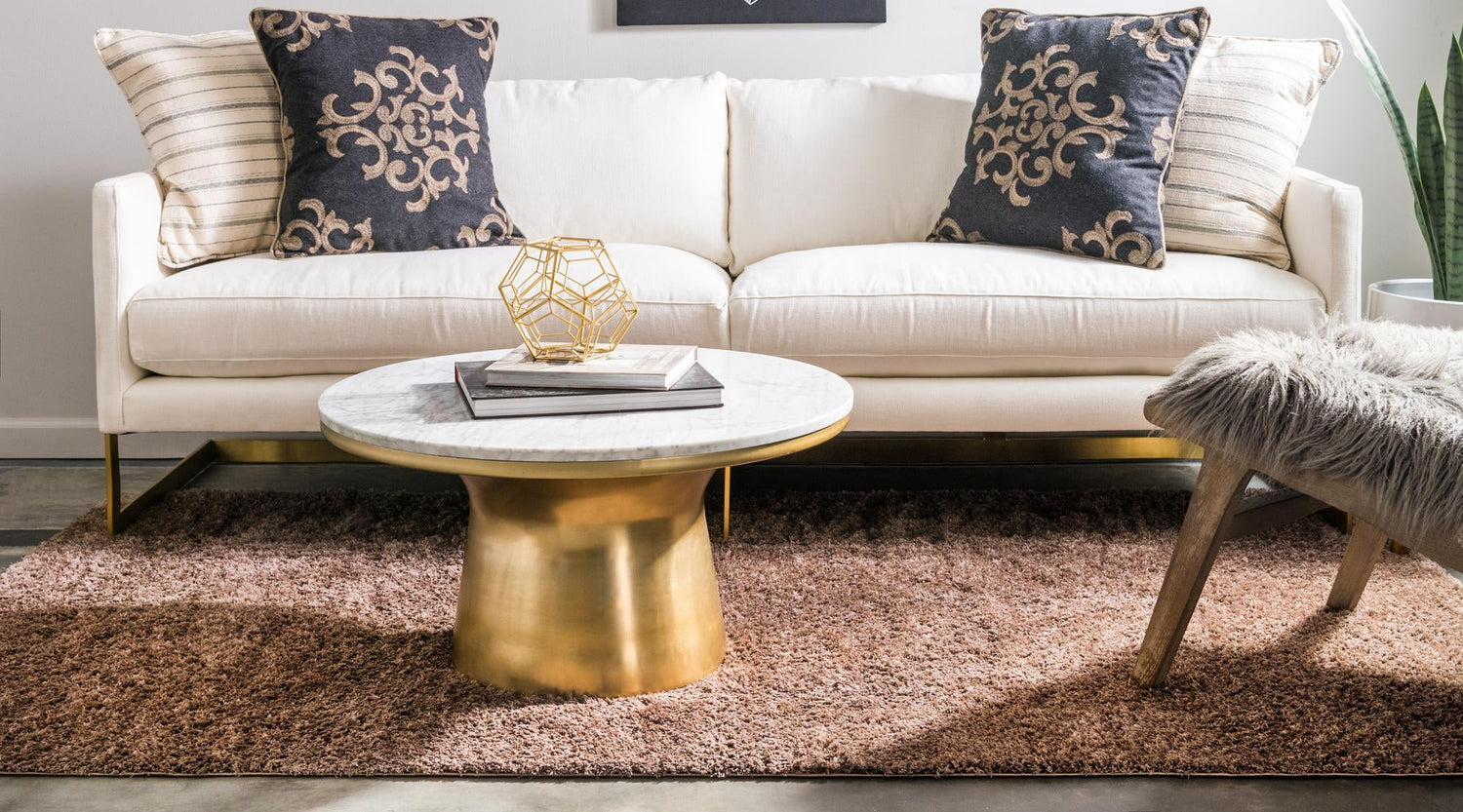 Brown 8' x 10' Studio Solid Shag Rectangle Area Rug Thick Soft Touch Fluffy & Plush Shaggy Pile Single Color Durable Carpet for Minimalist Decor for Sale at Rug Engine