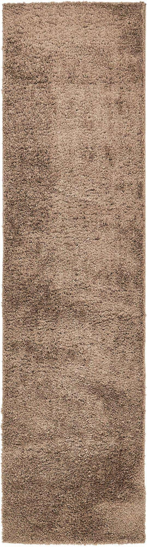 Brown 2' 7 x 10' Studio Solid Shag Runner Area Rug Thick Soft Touch Fluffy & Plush Shaggy Pile