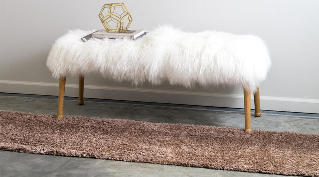 Brown 2' 7 x 10' Studio Solid Shag Runner Area Rug Thick Soft Touch Fluffy & Plush Shaggy Pile