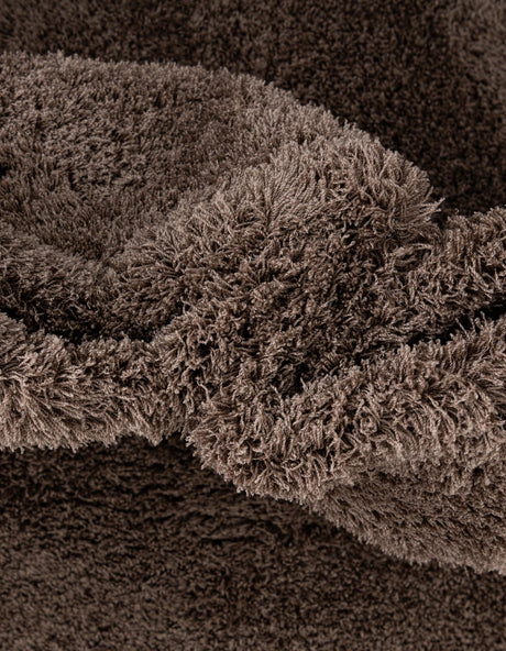 Brown 2' 7 x 10' Studio Solid Shag Runner Area Rug Thick Soft Touch Fluffy & Plush Shaggy Pile Single Color Durable Carpet for Minimalist Decor for Sale at Rug Engine