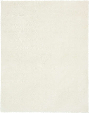 White 9' x 12' 2 Studio Solid Shag Rectangle Area Rug Thick Soft Touch Fluffy & Plush Shaggy Pile