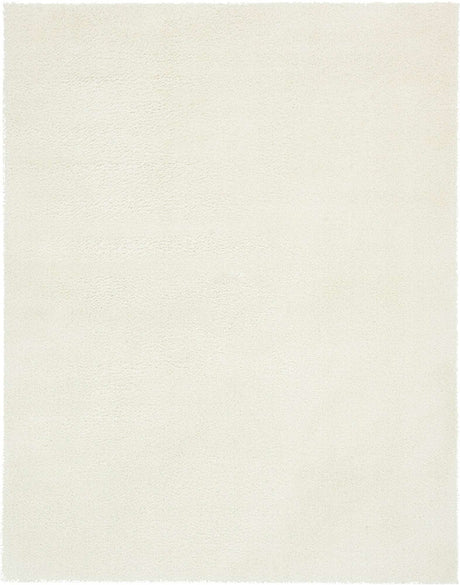 White 9' x 12' 2 Studio Solid Shag Rectangle Area Rug Thick Soft Touch Fluffy & Plush Shaggy Pile