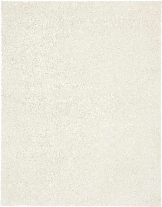 White 9' x 12' 2 Studio Solid Shag Rectangle Area Rug Thick Soft Touch Fluffy & Plush Shaggy Pile