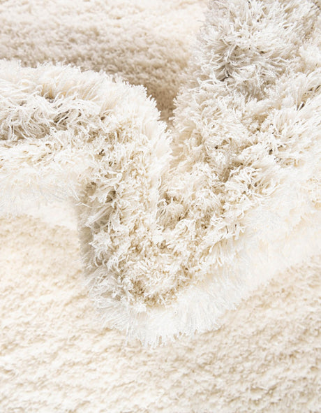 White 5' 1 x 8' Studio Solid Shag Rectangle Area Rug Thick Soft Touch Fluffy & Plush Shaggy Pile Single Color Durable Carpet for Minimalist Decor for Sale at Rug Engine