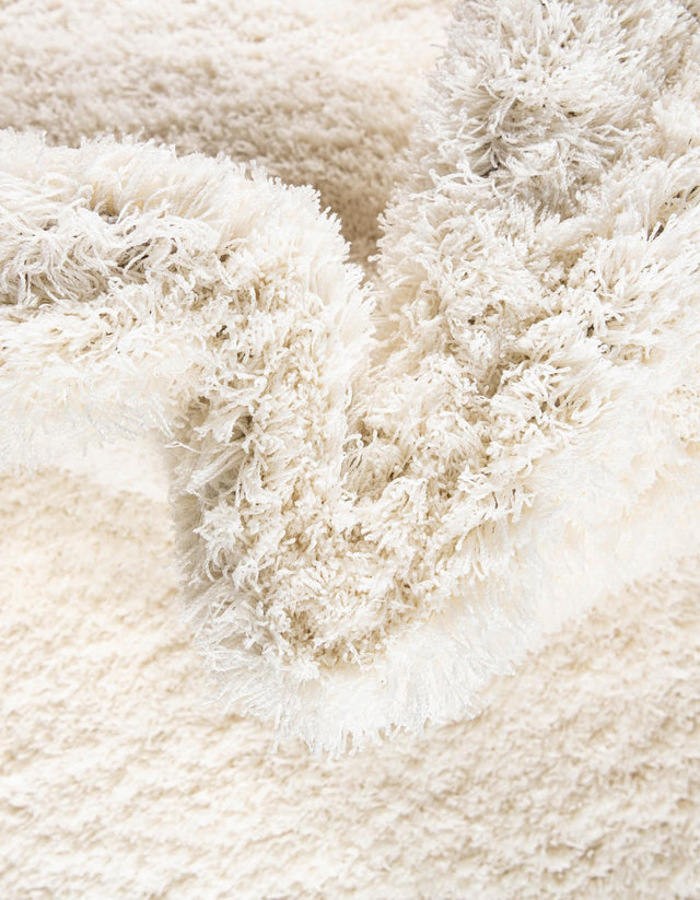 White 5' 1 x 8' Studio Solid Shag Rectangle Area Rug Thick Soft Touch Fluffy & Plush Shaggy Pile