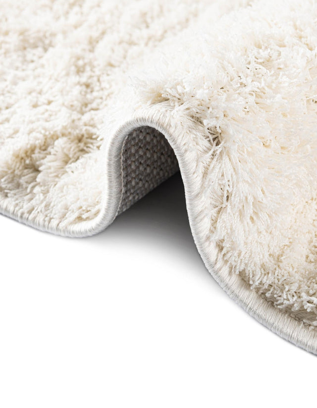 White 5' 1 x 8' Studio Solid Shag Rectangle Area Rug Thick Soft Touch Fluffy & Plush Shaggy Pile