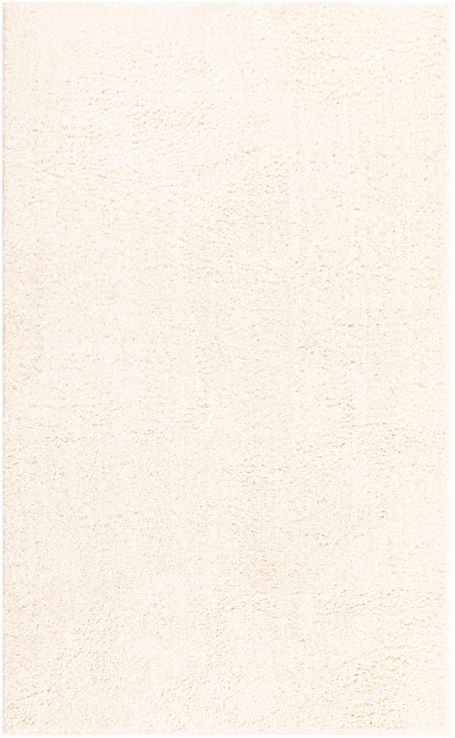 White 5' 1 x 8' Studio Solid Shag Rectangle Area Rug Thick Soft Touch Fluffy & Plush Shaggy Pile