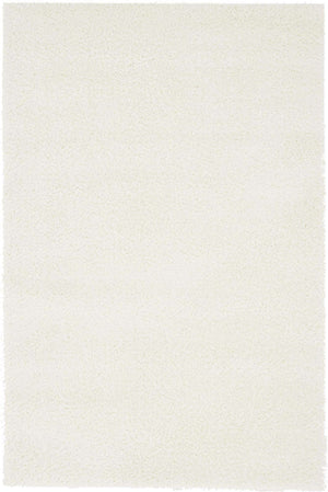 White 4' 1 x 6' 1 Studio Solid Shag Rectangle Area Rug Thick Soft Touch Fluffy & Plush Shaggy Pile