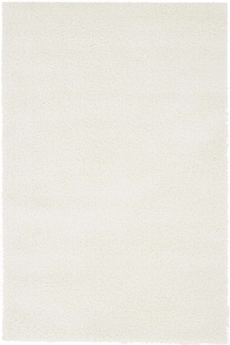 White 4' 1 x 6' 1 Studio Solid Shag Rectangle Area Rug Thick Soft Touch Fluffy & Plush Shaggy Pile