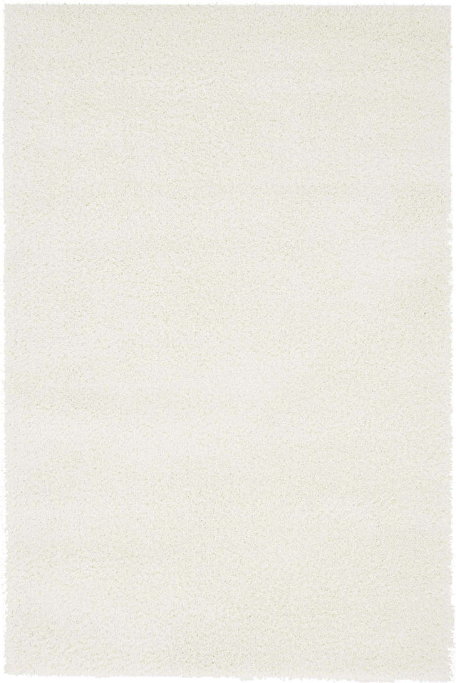 White 4' 1 x 6' 1 Studio Solid Shag Rectangle Area Rug Thick Soft Touch Fluffy & Plush Shaggy Pile