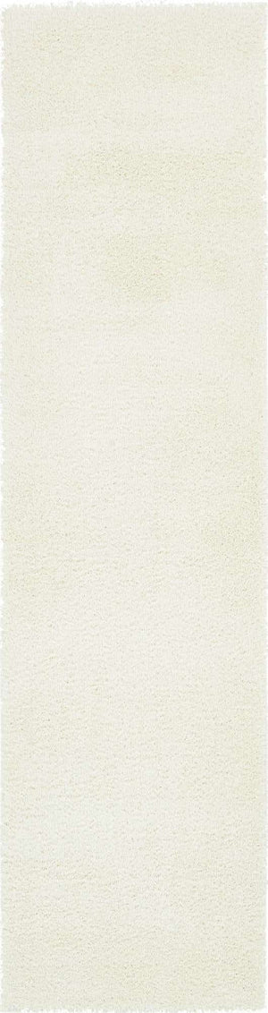 White 2' 7 x 10' Studio Solid Shag Runner Area Rug Thick Soft Touch Fluffy & Plush Shaggy Pile