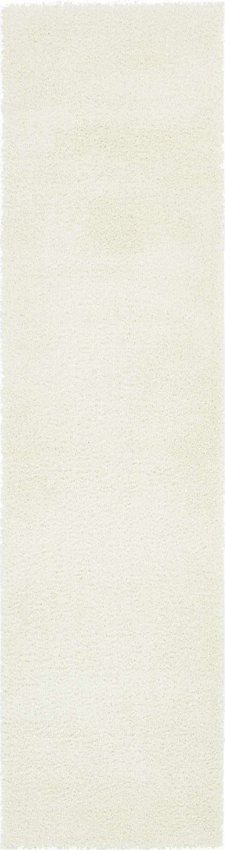 White 2' 7 x 10' Studio Solid Shag Runner Area Rug Thick Soft Touch Fluffy & Plush Shaggy Pile