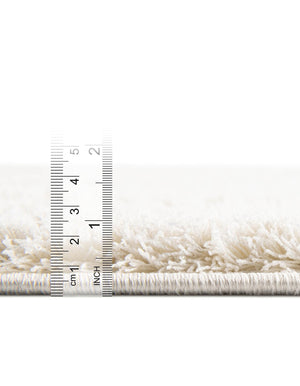 White 2' x 6' 7 Studio Solid Shag Runner Area Rug Thick Soft Touch Fluffy & Plush Shaggy Pile