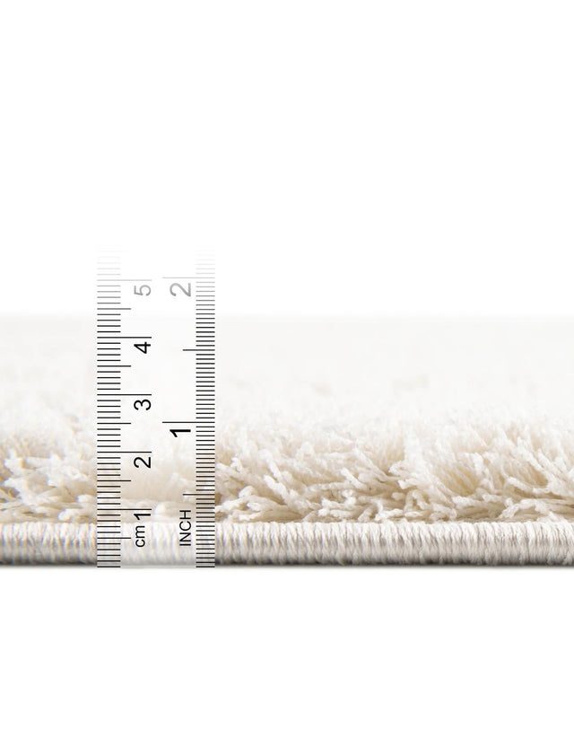 White 2' x 6' 7 Studio Solid Shag Runner Area Rug Thick Soft Touch Fluffy & Plush Shaggy Pile