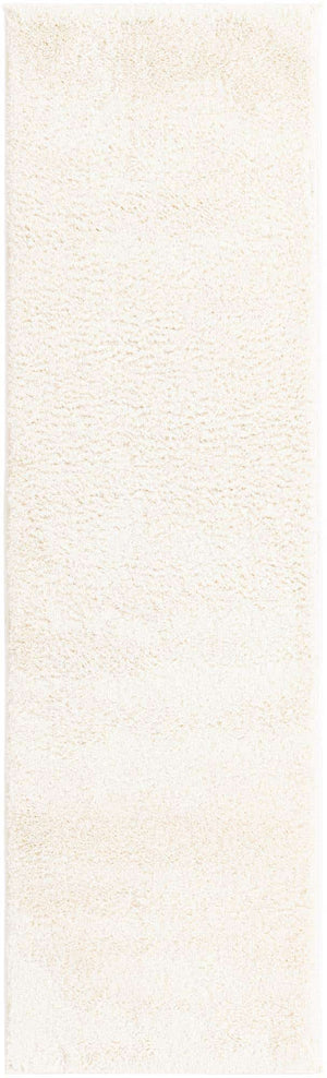 White 2' x 6' 7 Studio Solid Shag Runner Area Rug Thick Soft Touch Fluffy & Plush Shaggy Pile