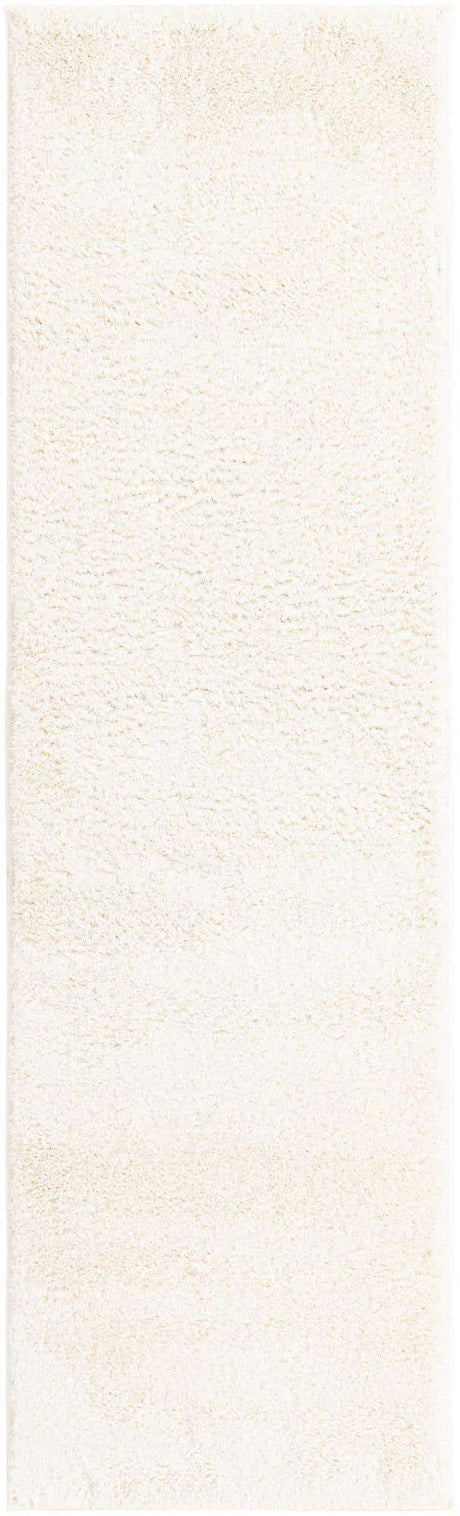 White 2' x 6' 7 Studio Solid Shag Runner Area Rug Thick Soft Touch Fluffy & Plush Shaggy Pile