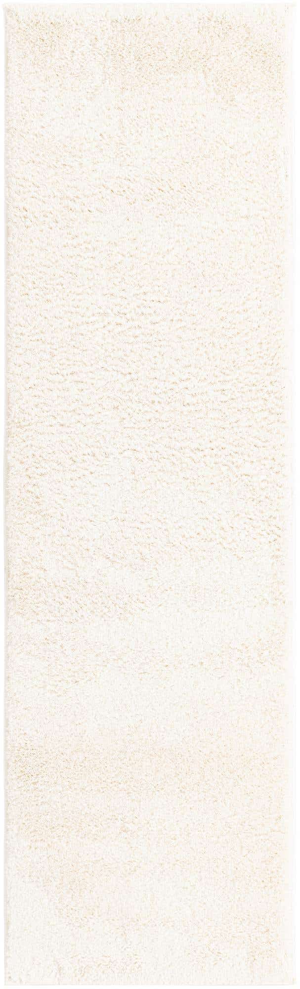 White 2' x 6' 7 Studio Solid Shag Runner Area Rug Thick Soft Touch Fluffy & Plush Shaggy Pile