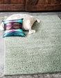 Sage Green 5' 1 x 8' Studio Solid Shag Rectangle Area Rug Thick Soft Touch Fluffy & Plush Shaggy Pile