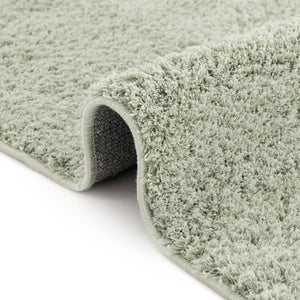 Sage Green 5' 1 x 8' Studio Solid Shag Rectangle Area Rug Thick Soft Touch Fluffy & Plush Shaggy Pile