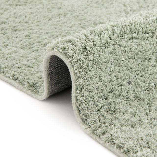Sage Green 5' 1 x 8' Studio Solid Shag Rectangle Area Rug Thick Soft Touch Fluffy & Plush Shaggy Pile