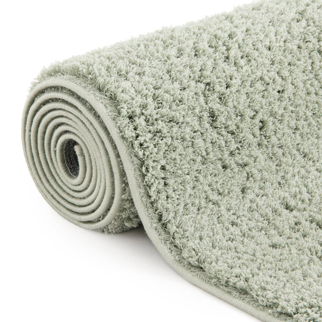 Sage Green 5' 1 x 8' Studio Solid Shag Rectangle Area Rug Thick Soft Touch Fluffy & Plush Shaggy Pile