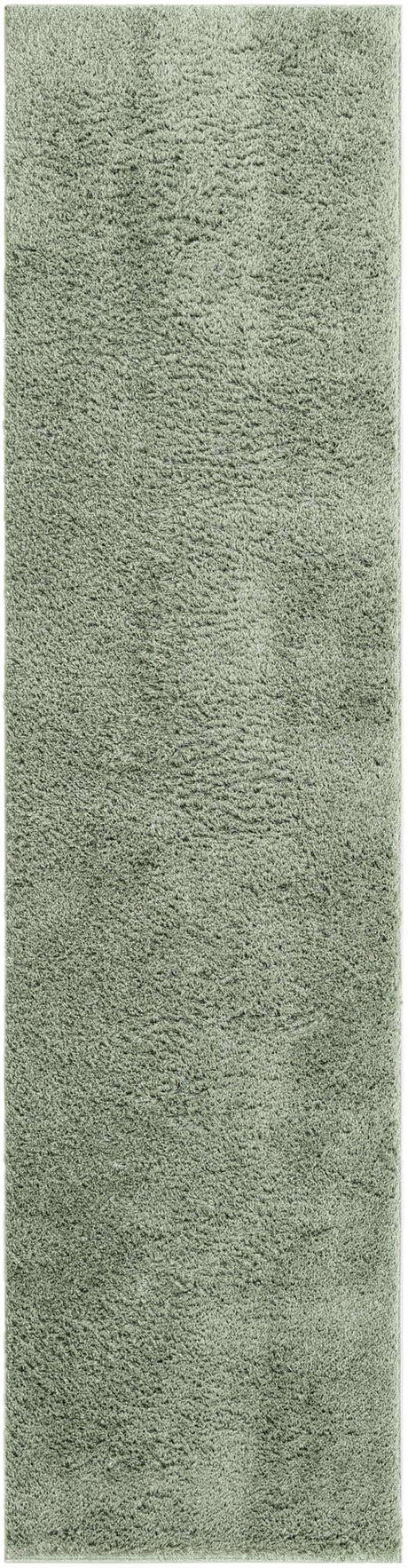 Sage Green 2' 7 x 10' Studio Solid Shag Runner Area Rug Thick Soft Touch Fluffy & Plush Shaggy Pile