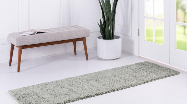 Sage Green 2' x 6' 9 Studio Solid Shag Runner Area Rug Thick Soft Touch Fluffy & Plush Shaggy Pile