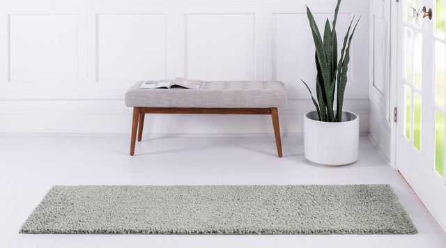 Sage Green 2' x 6' 9 Studio Solid Shag Runner Area Rug Thick Soft Touch Fluffy & Plush Shaggy Pile