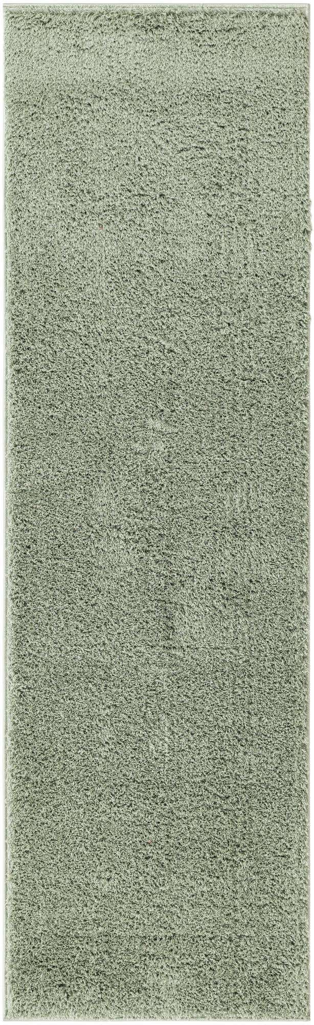 Sage Green 2' x 6' 9 Studio Solid Shag Runner Area Rug Thick Soft Touch Fluffy & Plush Shaggy Pile