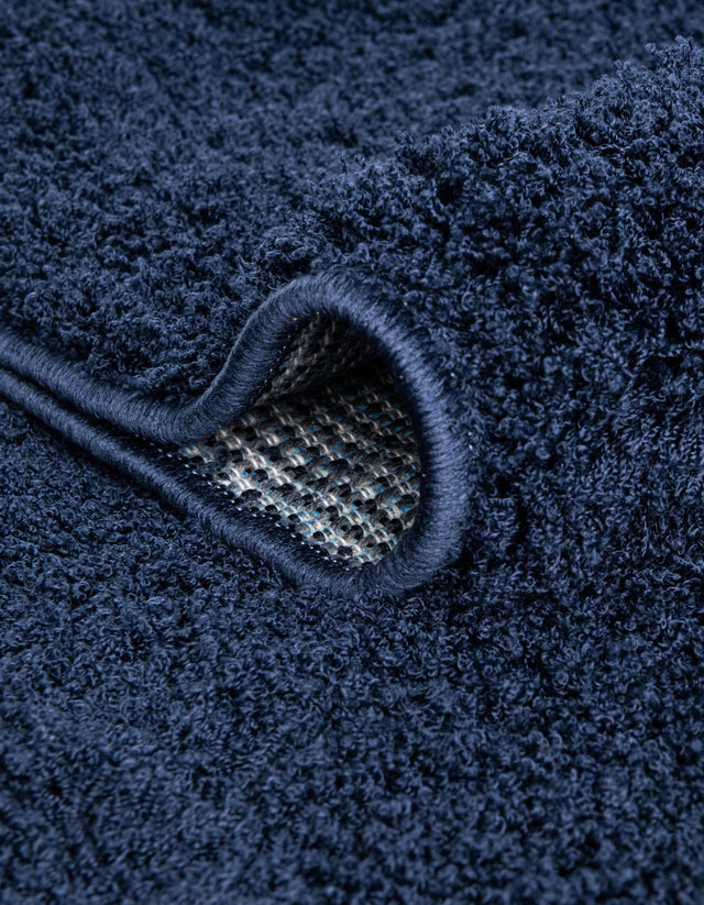 Midnight Blue 9' x 12' 2 Studio Solid Shag Rectangle Area Rug Thick Soft Touch Fluffy & Plush Shaggy Pile