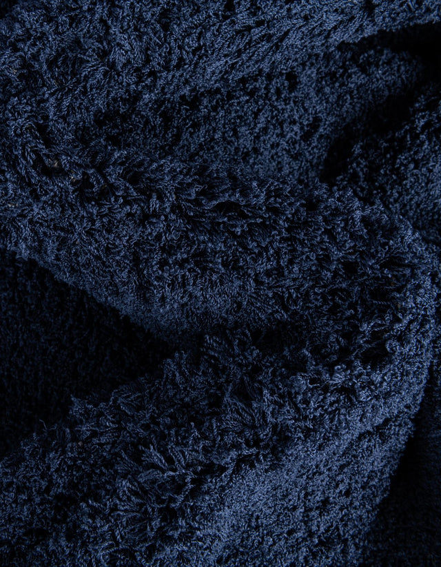 Midnight Blue 8' x 10' Studio Solid Shag Rectangle Area Rug Thick Soft Touch Fluffy & Plush Shaggy Pile