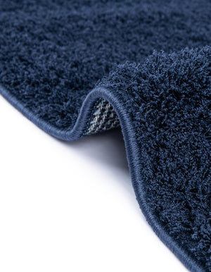 Midnight Blue 8' x 10' Studio Solid Shag Rectangle Area Rug Thick Soft Touch Fluffy & Plush Shaggy Pile
