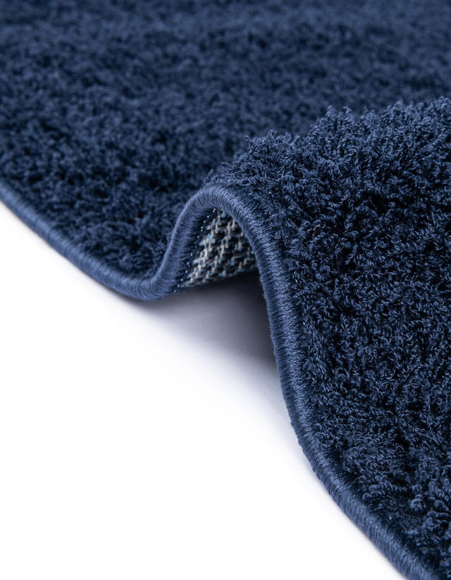 Midnight Blue 8' x 10' Studio Solid Shag Rectangle Area Rug Thick Soft Touch Fluffy & Plush Shaggy Pile