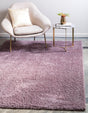 Mauve 8' x 10' Studio Solid Shag Rectangle Area Rug Thick Soft Touch Fluffy & Plush Shaggy Pile