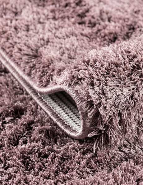 Mauve 5' 1 x 8' Studio Solid Shag Rectangle Area Rug Thick Soft Touch Fluffy & Plush Shaggy Pile Single Color Durable Carpet for Minimalist Decor for Sale at Rug Engine