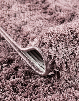 Mauve 8' x 10' Studio Solid Shag Rectangle Area Rug Thick Soft Touch Fluffy & Plush Shaggy Pile