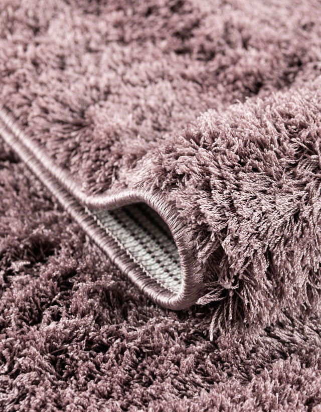 Mauve 8' x 10' Studio Solid Shag Rectangle Area Rug Thick Soft Touch Fluffy & Plush Shaggy Pile