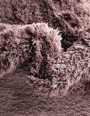 Mauve 9' x 12' 2 Studio Solid Shag Rectangle Area Rug Thick Soft Touch Fluffy & Plush Shaggy Pile