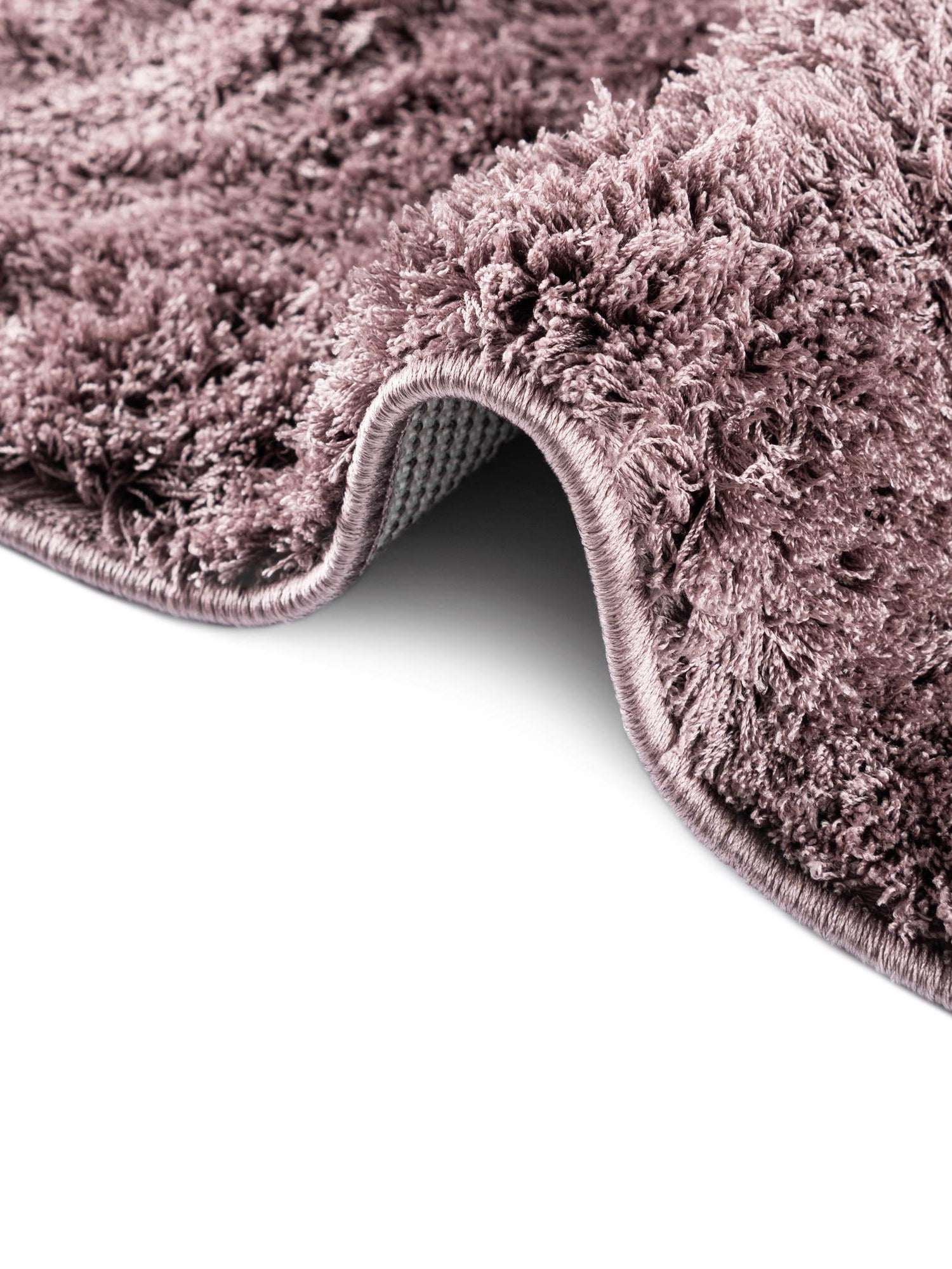Mauve 5' 1 x 8' Studio Solid Shag Rectangle Area Rug Thick Soft Touch Fluffy & Plush Shaggy Pile Single Color Durable Carpet for Minimalist Decor for Sale at Rug Engine