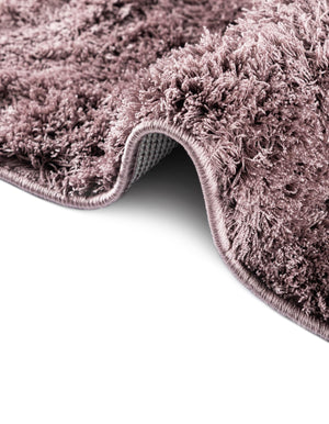 Mauve 5' 1 x 8' Studio Solid Shag Rectangle Area Rug Thick Soft Touch Fluffy & Plush Shaggy Pile