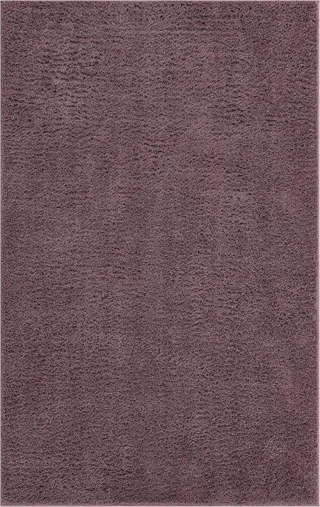 Mauve 5' 1 x 8' Studio Solid Shag Rectangle Area Rug Thick Soft Touch Fluffy & Plush Shaggy Pile