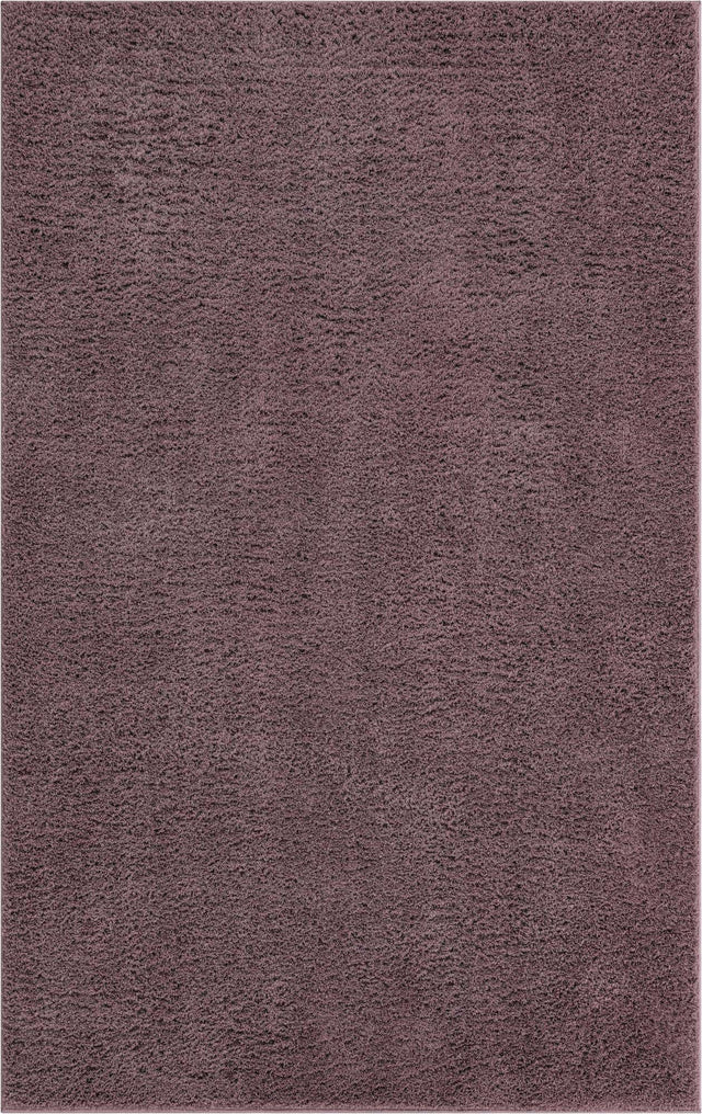 Mauve 5' 1 x 8' Studio Solid Shag Rectangle Area Rug Thick Soft Touch Fluffy & Plush Shaggy Pile