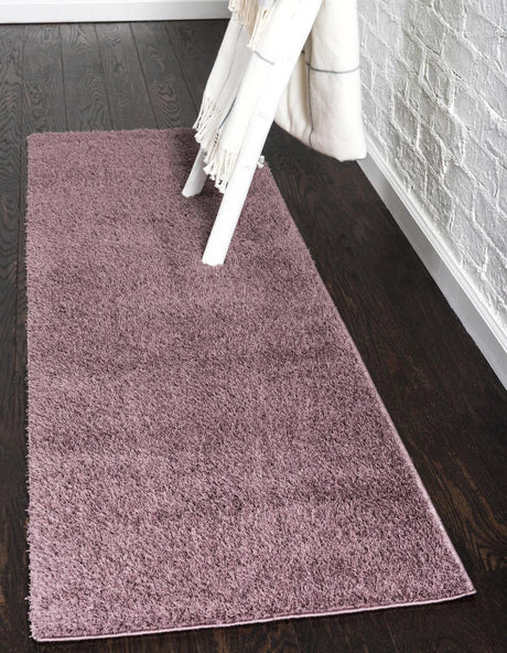 Mauve 2' x 6' 7 Studio Solid Shag Runner Area Rug Thick Soft Touch Fluffy & Plush Shaggy Pile