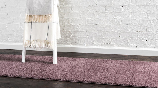 Mauve 2' 7 x 10' Studio Solid Shag Runner Area Rug Thick Soft Touch Fluffy & Plush Shaggy Pile